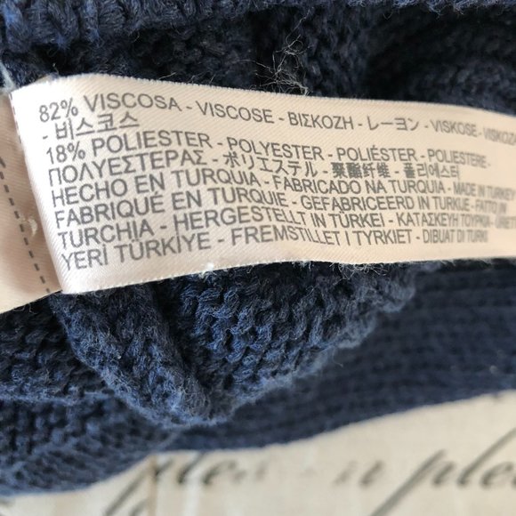 Blue V-neck Pullover Sweater - Picture 7 of 8